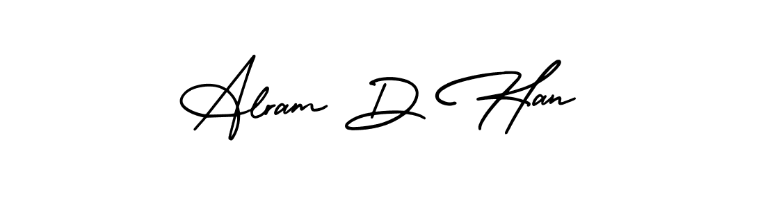 Use a signature maker to create a handwritten signature online. With this signature software, you can design (AmerikaSignatureDemo-Regular) your own signature for name Alram D Han. Alram D Han signature style 3 images and pictures png