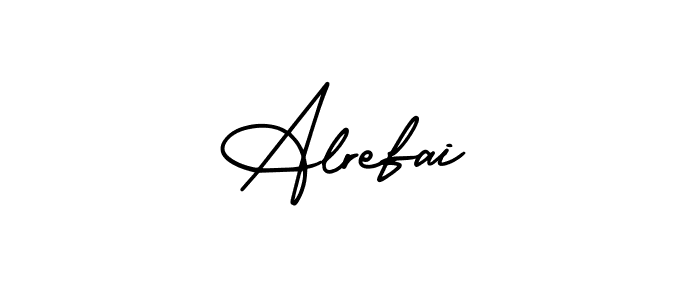 The best way (AmerikaSignatureDemo-Regular) to make a short signature is to pick only two or three words in your name. The name Alrefai include a total of six letters. For converting this name. Alrefai signature style 3 images and pictures png