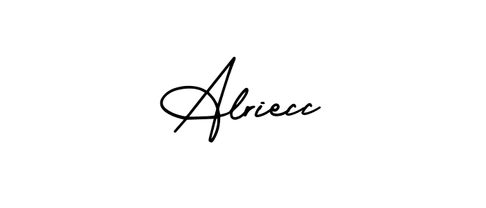How to make Alriecc name signature. Use AmerikaSignatureDemo-Regular style for creating short signs online. This is the latest handwritten sign. Alriecc signature style 3 images and pictures png