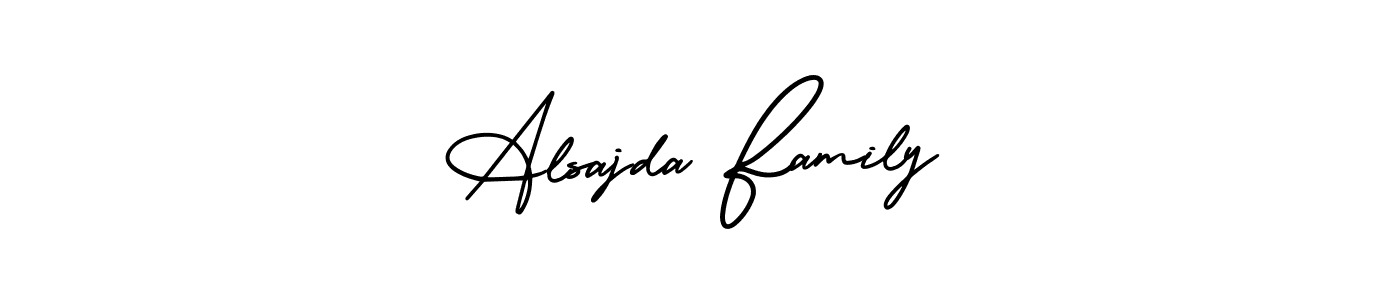 Use a signature maker to create a handwritten signature online. With this signature software, you can design (AmerikaSignatureDemo-Regular) your own signature for name Alsajda Family. Alsajda Family signature style 3 images and pictures png