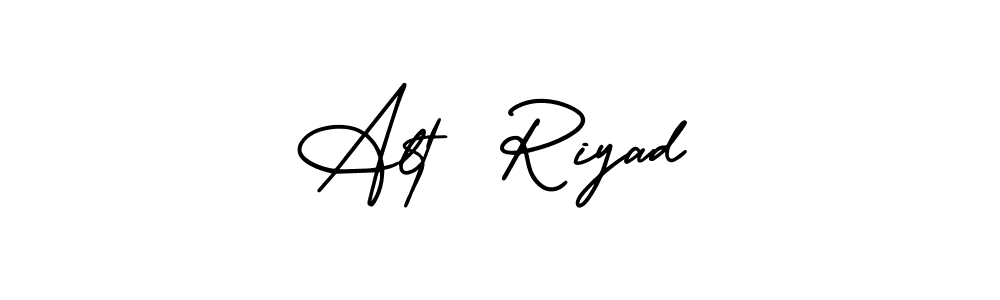 The best way (AmerikaSignatureDemo-Regular) to make a short signature is to pick only two or three words in your name. The name Alt  Riyad include a total of six letters. For converting this name. Alt  Riyad signature style 3 images and pictures png
