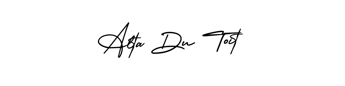 How to make Alta Du Toit name signature. Use AmerikaSignatureDemo-Regular style for creating short signs online. This is the latest handwritten sign. Alta Du Toit signature style 3 images and pictures png
