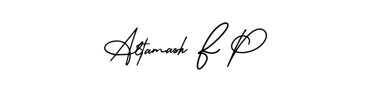 The best way (AmerikaSignatureDemo-Regular) to make a short signature is to pick only two or three words in your name. The name Altamash F P include a total of six letters. For converting this name. Altamash F P signature style 3 images and pictures png