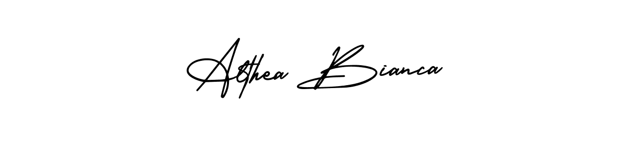 Althea Bianca stylish signature style. Best Handwritten Sign (AmerikaSignatureDemo-Regular) for my name. Handwritten Signature Collection Ideas for my name Althea Bianca. Althea Bianca signature style 3 images and pictures png