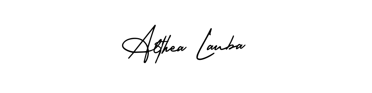 Althea Lauba stylish signature style. Best Handwritten Sign (AmerikaSignatureDemo-Regular) for my name. Handwritten Signature Collection Ideas for my name Althea Lauba. Althea Lauba signature style 3 images and pictures png