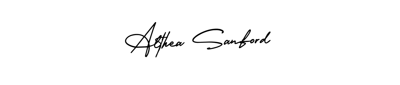 You should practise on your own different ways (AmerikaSignatureDemo-Regular) to write your name (Althea Sanford) in signature. don't let someone else do it for you. Althea Sanford signature style 3 images and pictures png