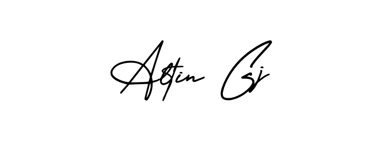 The best way (AmerikaSignatureDemo-Regular) to make a short signature is to pick only two or three words in your name. The name Altin Gj include a total of six letters. For converting this name. Altin Gj signature style 3 images and pictures png