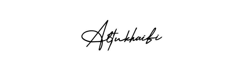 You should practise on your own different ways (AmerikaSignatureDemo-Regular) to write your name (Altukhaifi) in signature. don't let someone else do it for you. Altukhaifi signature style 3 images and pictures png