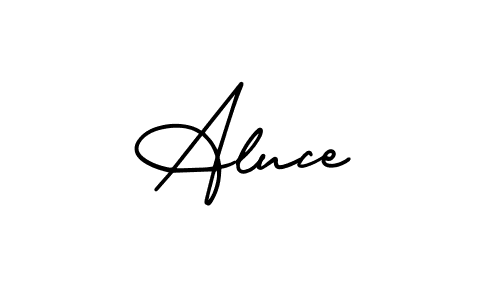 How to make Aluce signature? AmerikaSignatureDemo-Regular is a professional autograph style. Create handwritten signature for Aluce name. Aluce signature style 3 images and pictures png