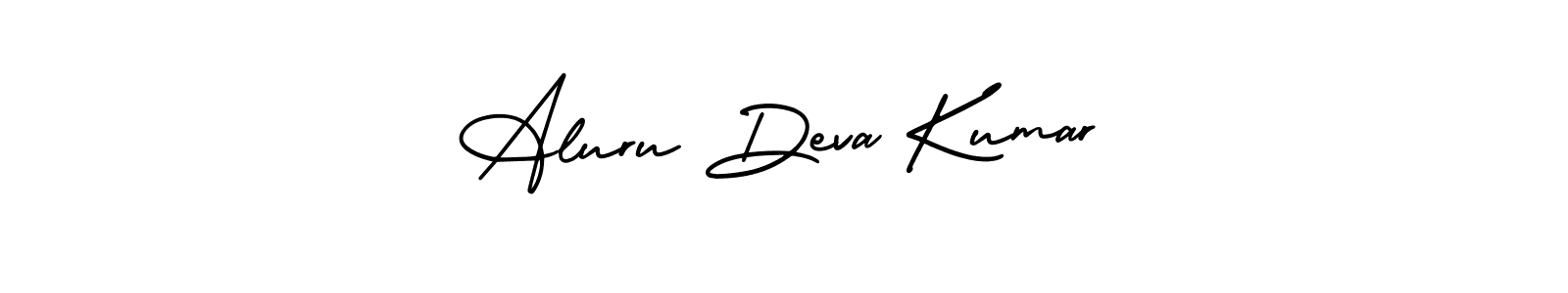 How to make Aluru Deva Kumar name signature. Use AmerikaSignatureDemo-Regular style for creating short signs online. This is the latest handwritten sign. Aluru Deva Kumar signature style 3 images and pictures png
