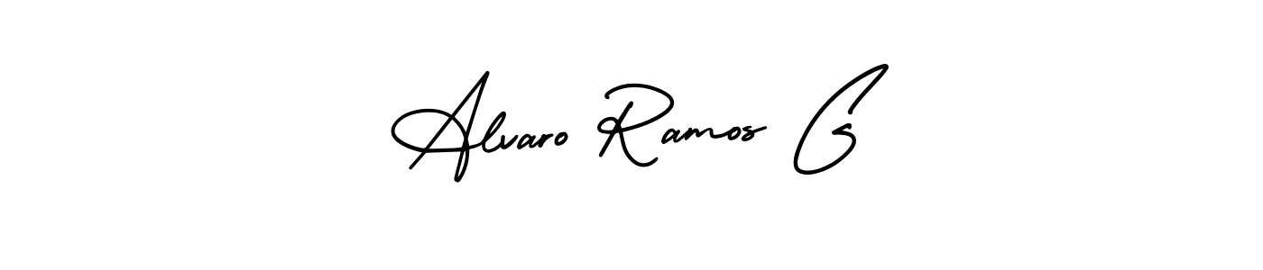 You should practise on your own different ways (AmerikaSignatureDemo-Regular) to write your name (Alvaro Ramos G) in signature. don't let someone else do it for you. Alvaro Ramos G signature style 3 images and pictures png