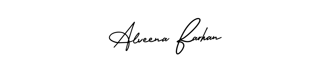 Use a signature maker to create a handwritten signature online. With this signature software, you can design (AmerikaSignatureDemo-Regular) your own signature for name Alveena Farhan. Alveena Farhan signature style 3 images and pictures png