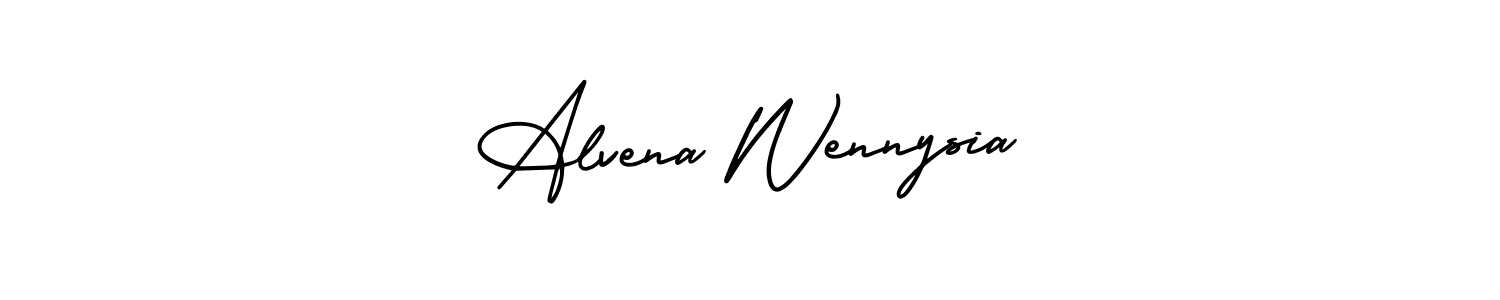 Create a beautiful signature design for name Alvena Wennysia. With this signature (AmerikaSignatureDemo-Regular) fonts, you can make a handwritten signature for free. Alvena Wennysia signature style 3 images and pictures png