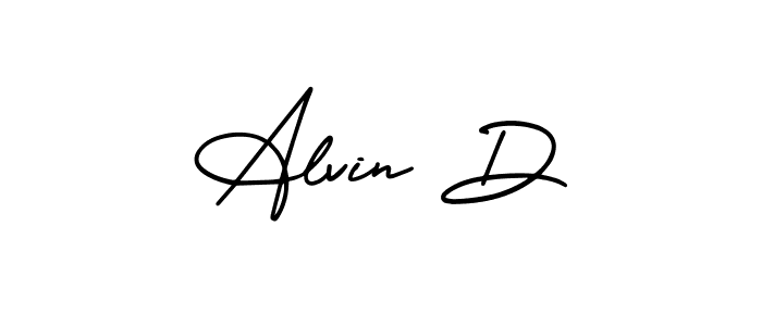 You should practise on your own different ways (AmerikaSignatureDemo-Regular) to write your name (Alvin D) in signature. don't let someone else do it for you. Alvin D signature style 3 images and pictures png