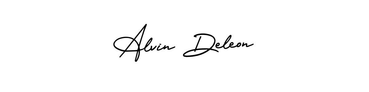 Design your own signature with our free online signature maker. With this signature software, you can create a handwritten (AmerikaSignatureDemo-Regular) signature for name Alvin Deleon. Alvin Deleon signature style 3 images and pictures png