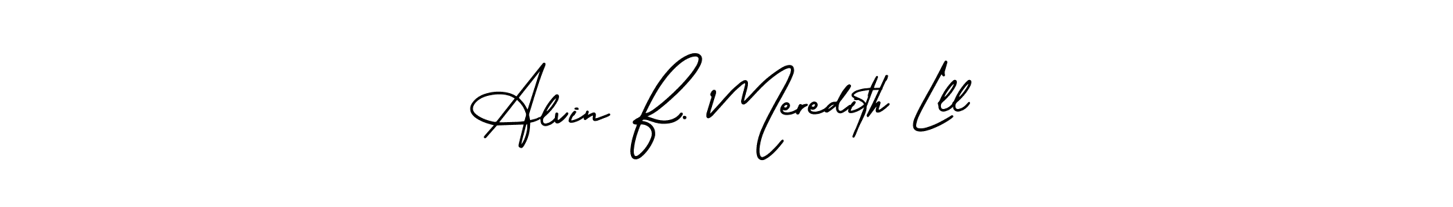 Similarly AmerikaSignatureDemo-Regular is the best handwritten signature design. Signature creator online .You can use it as an online autograph creator for name Alvin F. Meredith Lll. Alvin F. Meredith Lll signature style 3 images and pictures png