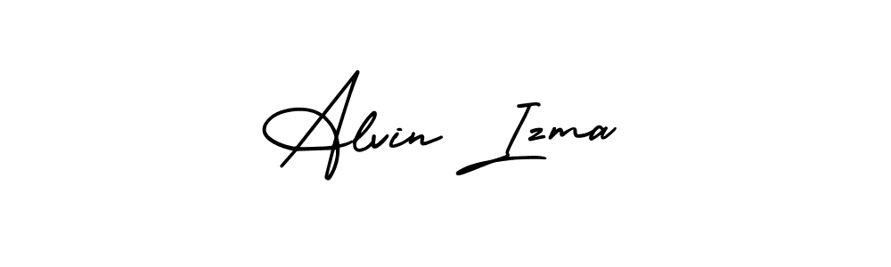 How to make Alvin Izma name signature. Use AmerikaSignatureDemo-Regular style for creating short signs online. This is the latest handwritten sign. Alvin Izma signature style 3 images and pictures png