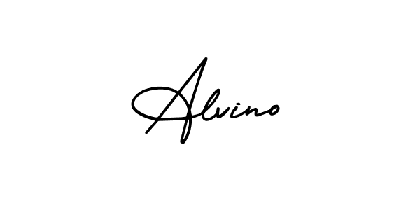 Use a signature maker to create a handwritten signature online. With this signature software, you can design (AmerikaSignatureDemo-Regular) your own signature for name Alvino. Alvino signature style 3 images and pictures png