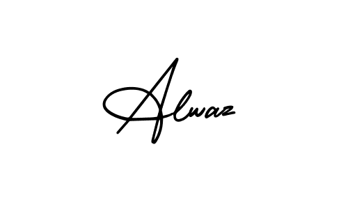 How to make Alwaz name signature. Use AmerikaSignatureDemo-Regular style for creating short signs online. This is the latest handwritten sign. Alwaz signature style 3 images and pictures png