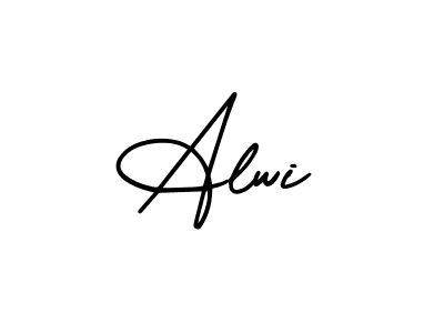 The best way (AmerikaSignatureDemo-Regular) to make a short signature is to pick only two or three words in your name. The name Alwi include a total of six letters. For converting this name. Alwi signature style 3 images and pictures png