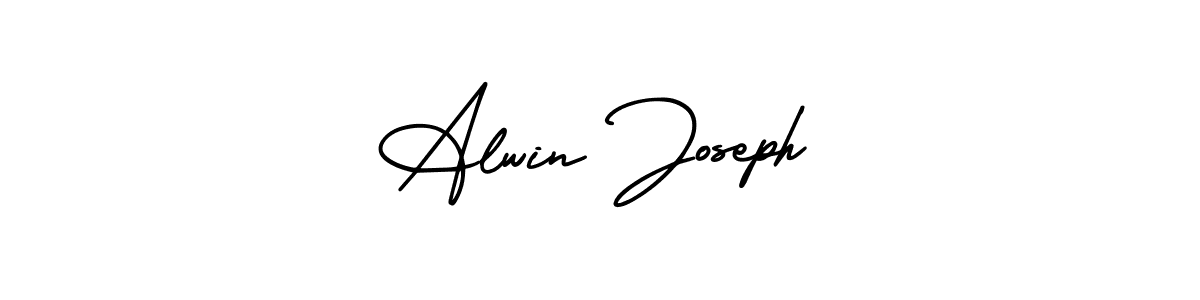 Make a beautiful signature design for name Alwin Joseph. With this signature (AmerikaSignatureDemo-Regular) style, you can create a handwritten signature for free. Alwin Joseph signature style 3 images and pictures png