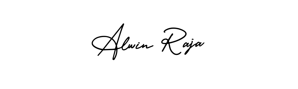 Alwin Raja stylish signature style. Best Handwritten Sign (AmerikaSignatureDemo-Regular) for my name. Handwritten Signature Collection Ideas for my name Alwin Raja. Alwin Raja signature style 3 images and pictures png