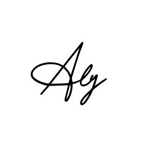 How to make Aly name signature. Use AmerikaSignatureDemo-Regular style for creating short signs online. This is the latest handwritten sign. Aly signature style 3 images and pictures png