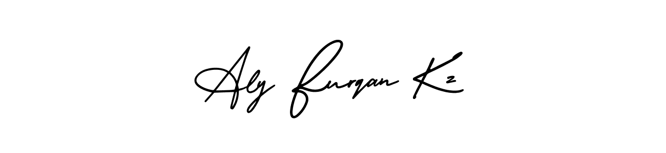 Aly Furqan Kz stylish signature style. Best Handwritten Sign (AmerikaSignatureDemo-Regular) for my name. Handwritten Signature Collection Ideas for my name Aly Furqan Kz. Aly Furqan Kz signature style 3 images and pictures png