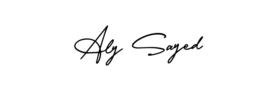 This is the best signature style for the Aly Sayed name. Also you like these signature font (AmerikaSignatureDemo-Regular). Mix name signature. Aly Sayed signature style 3 images and pictures png