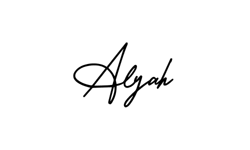 Make a beautiful signature design for name Alyah. With this signature (AmerikaSignatureDemo-Regular) style, you can create a handwritten signature for free. Alyah signature style 3 images and pictures png