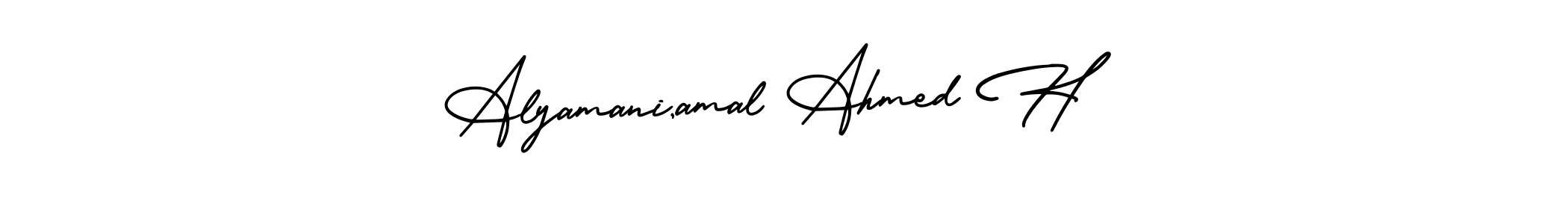 Similarly AmerikaSignatureDemo-Regular is the best handwritten signature design. Signature creator online .You can use it as an online autograph creator for name Alyamani,amal Ahmed H. Alyamani,amal Ahmed H signature style 3 images and pictures png