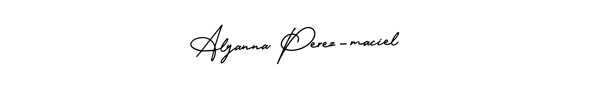 Make a beautiful signature design for name Alyanna Perez-maciel. With this signature (AmerikaSignatureDemo-Regular) style, you can create a handwritten signature for free. Alyanna Perez-maciel signature style 3 images and pictures png