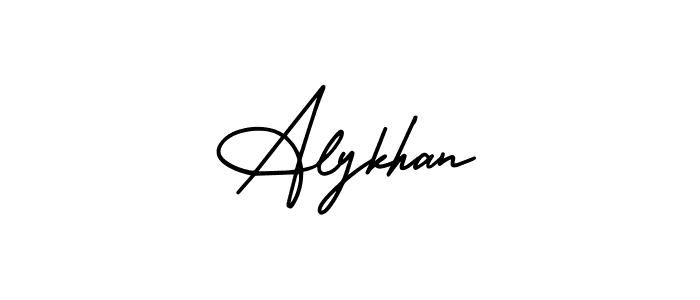 Make a beautiful signature design for name Alykhan. With this signature (AmerikaSignatureDemo-Regular) style, you can create a handwritten signature for free. Alykhan signature style 3 images and pictures png