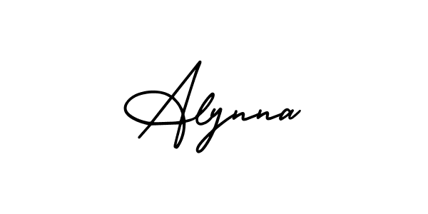 You should practise on your own different ways (AmerikaSignatureDemo-Regular) to write your name (Alynna) in signature. don't let someone else do it for you. Alynna signature style 3 images and pictures png