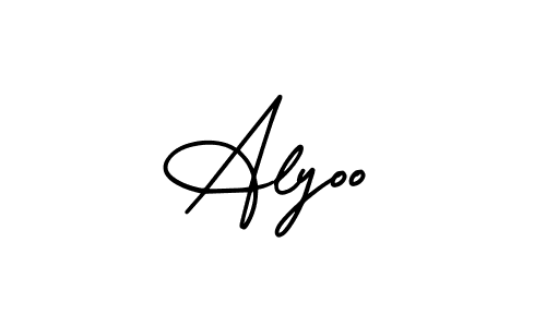 Similarly AmerikaSignatureDemo-Regular is the best handwritten signature design. Signature creator online .You can use it as an online autograph creator for name Alyoo. Alyoo signature style 3 images and pictures png