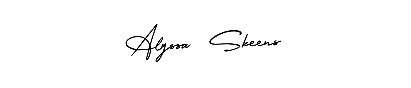 The best way (AmerikaSignatureDemo-Regular) to make a short signature is to pick only two or three words in your name. The name Alyssa  Skeens include a total of six letters. For converting this name. Alyssa  Skeens signature style 3 images and pictures png