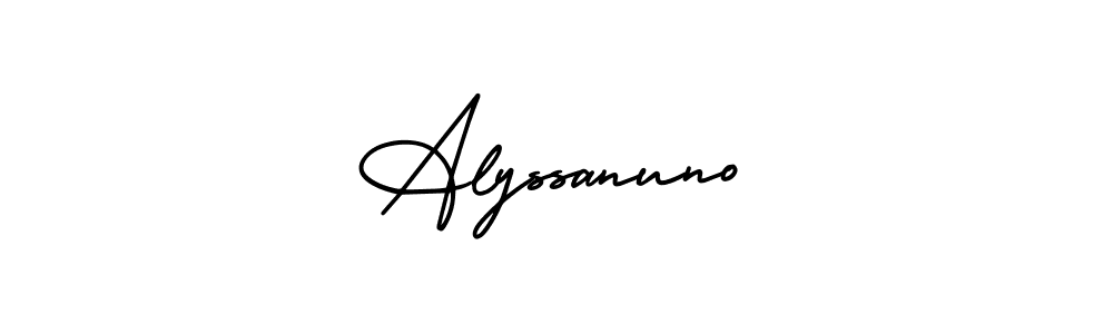 You can use this online signature creator to create a handwritten signature for the name Alyssanuno. This is the best online autograph maker. Alyssanuno signature style 3 images and pictures png