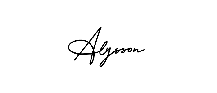 This is the best signature style for the Alysson name. Also you like these signature font (AmerikaSignatureDemo-Regular). Mix name signature. Alysson signature style 3 images and pictures png