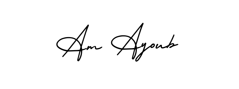 Similarly AmerikaSignatureDemo-Regular is the best handwritten signature design. Signature creator online .You can use it as an online autograph creator for name Am Ayoub. Am Ayoub signature style 3 images and pictures png