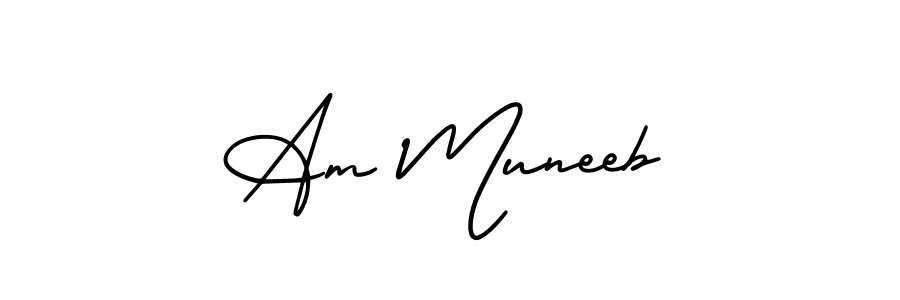 How to make Am Muneeb signature? AmerikaSignatureDemo-Regular is a professional autograph style. Create handwritten signature for Am Muneeb name. Am Muneeb signature style 3 images and pictures png