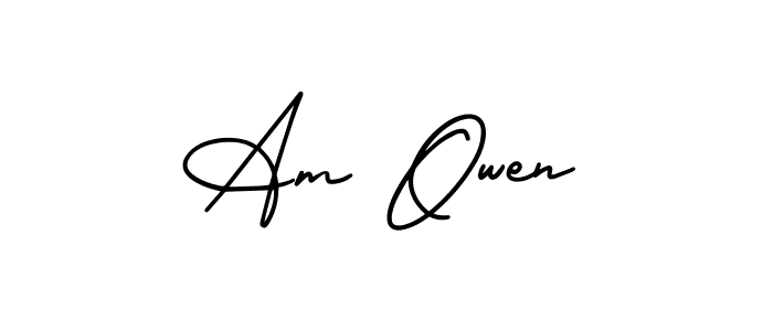 How to make Am Owen name signature. Use AmerikaSignatureDemo-Regular style for creating short signs online. This is the latest handwritten sign. Am Owen signature style 3 images and pictures png