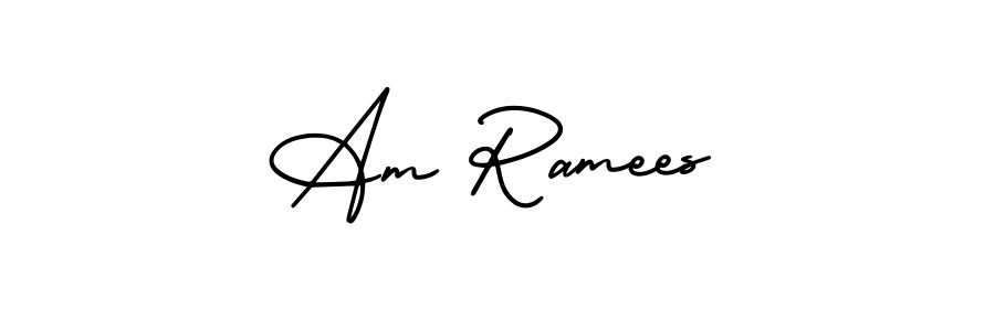 It looks lik you need a new signature style for name Am Ramees. Design unique handwritten (AmerikaSignatureDemo-Regular) signature with our free signature maker in just a few clicks. Am Ramees signature style 3 images and pictures png