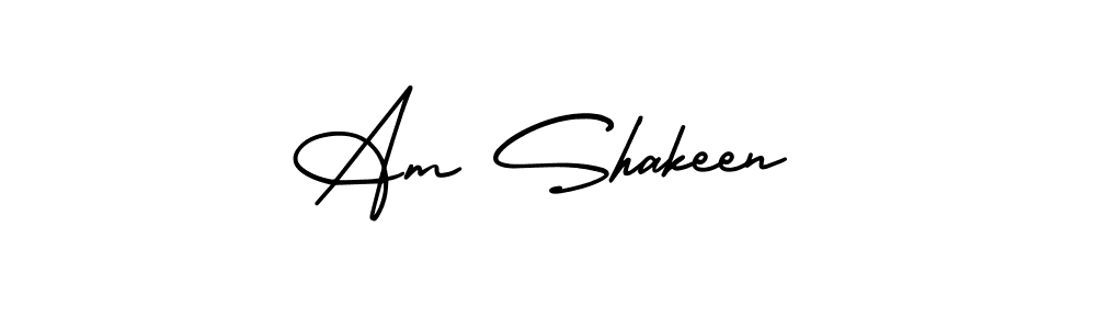 The best way (AmerikaSignatureDemo-Regular) to make a short signature is to pick only two or three words in your name. The name Am Shakeen include a total of six letters. For converting this name. Am Shakeen signature style 3 images and pictures png