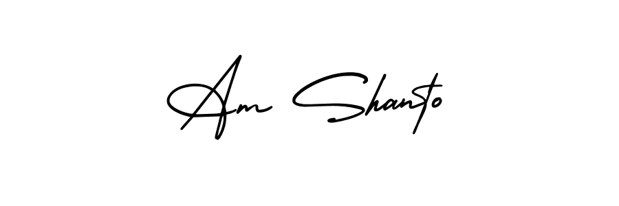 Use a signature maker to create a handwritten signature online. With this signature software, you can design (AmerikaSignatureDemo-Regular) your own signature for name Am Shanto. Am Shanto signature style 3 images and pictures png