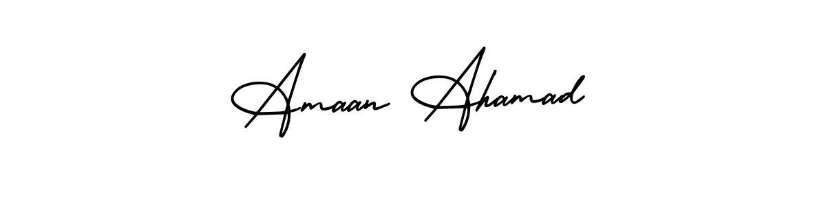 How to make Amaan Ahamad name signature. Use AmerikaSignatureDemo-Regular style for creating short signs online. This is the latest handwritten sign. Amaan Ahamad signature style 3 images and pictures png