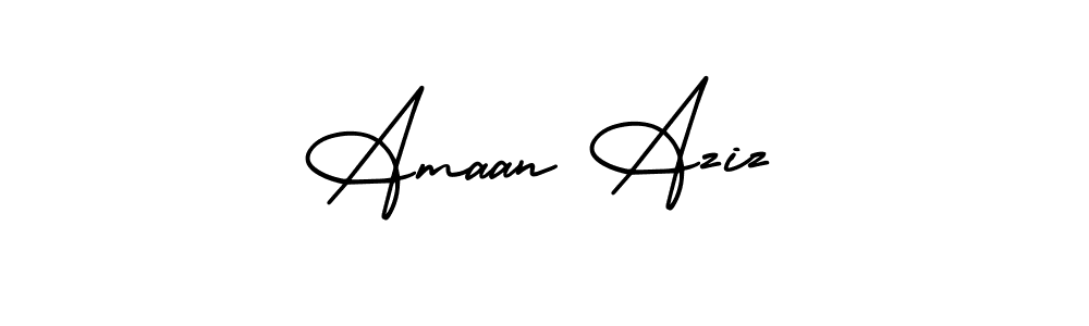 if you are searching for the best signature style for your name Amaan Aziz. so please give up your signature search. here we have designed multiple signature styles  using AmerikaSignatureDemo-Regular. Amaan Aziz signature style 3 images and pictures png