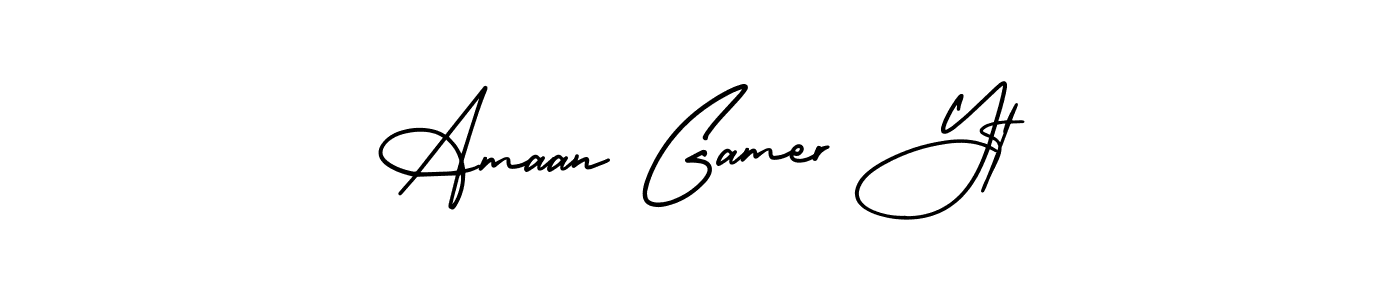 The best way (AmerikaSignatureDemo-Regular) to make a short signature is to pick only two or three words in your name. The name Amaan Gamer Yt include a total of six letters. For converting this name. Amaan Gamer Yt signature style 3 images and pictures png