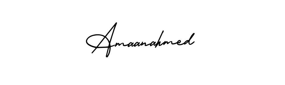 How to make Amaanahmed name signature. Use AmerikaSignatureDemo-Regular style for creating short signs online. This is the latest handwritten sign. Amaanahmed signature style 3 images and pictures png