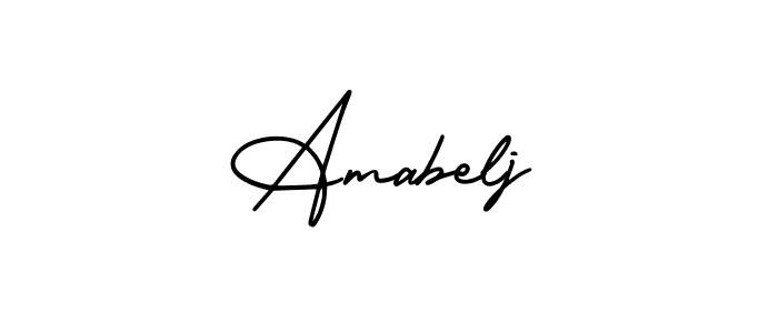 You should practise on your own different ways (AmerikaSignatureDemo-Regular) to write your name (Amabelj) in signature. don't let someone else do it for you. Amabelj signature style 3 images and pictures png