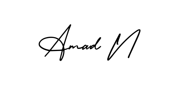 Also You can easily find your signature by using the search form. We will create Amad N name handwritten signature images for you free of cost using AmerikaSignatureDemo-Regular sign style. Amad N signature style 3 images and pictures png